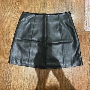Black Vegan Leather Mini Skirt